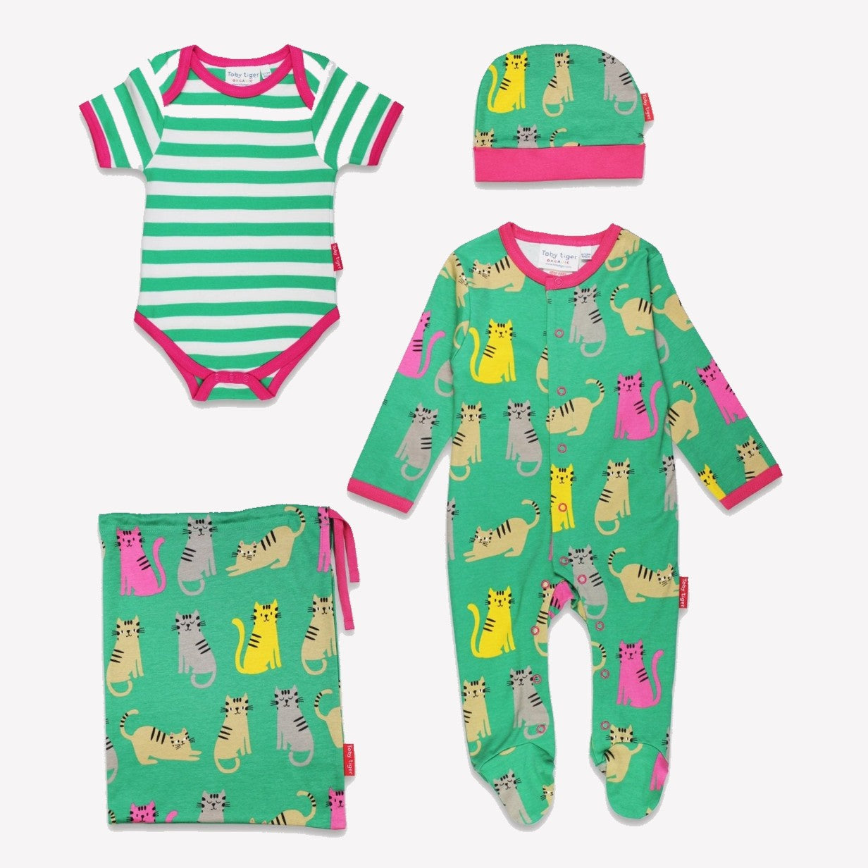 Organic Kitten Print Baby Gift Set