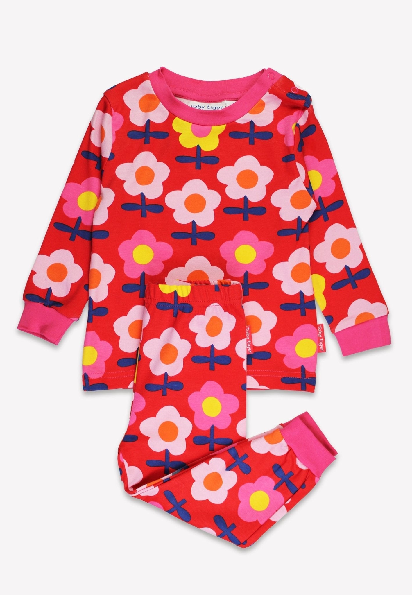 Organic Pyjamas - Pink Flower Print