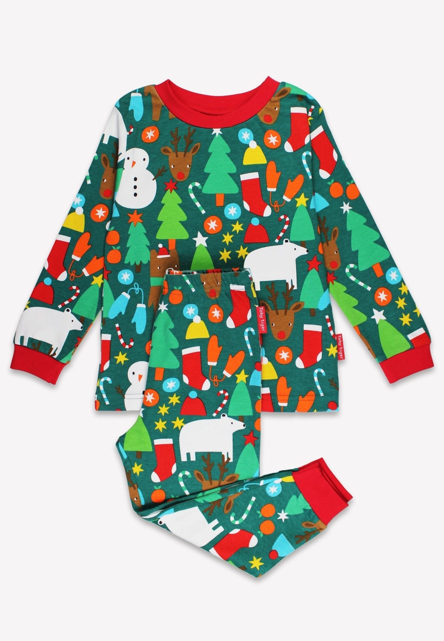 Organic Pyjamas - Christmas Bear Print