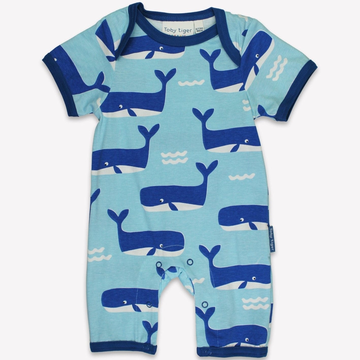 Organic Romper Suit - Whale Waves Print