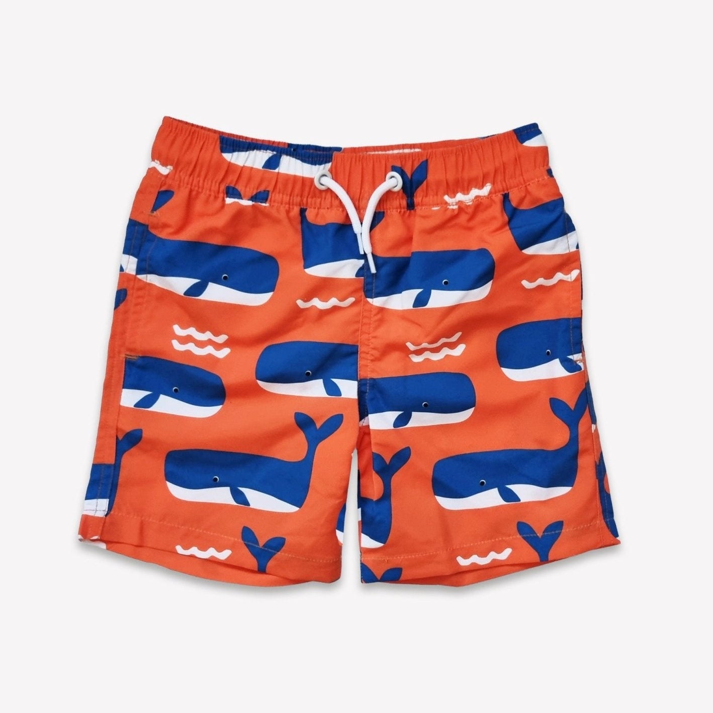 Kids' Swim Shorts - Whale Waves Print