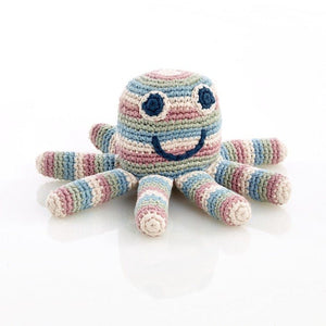 Organic Octopus Rattle Toy Striped