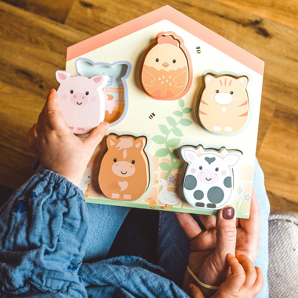 Orange Tree Toys - Farmyard Wooden Barn Shape Puzzle