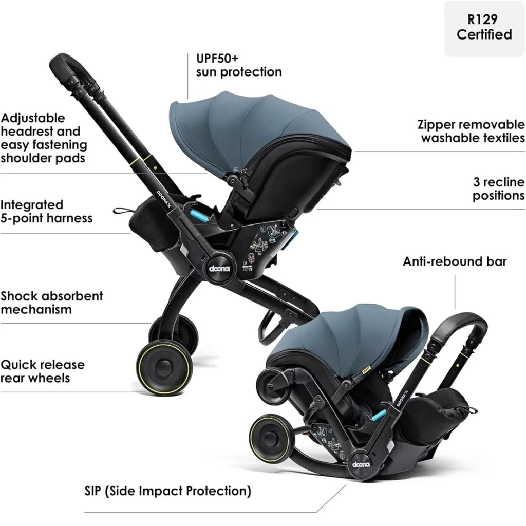 Doona X Infant Car Seat Group 0+ & Stroller - Ocean Blue