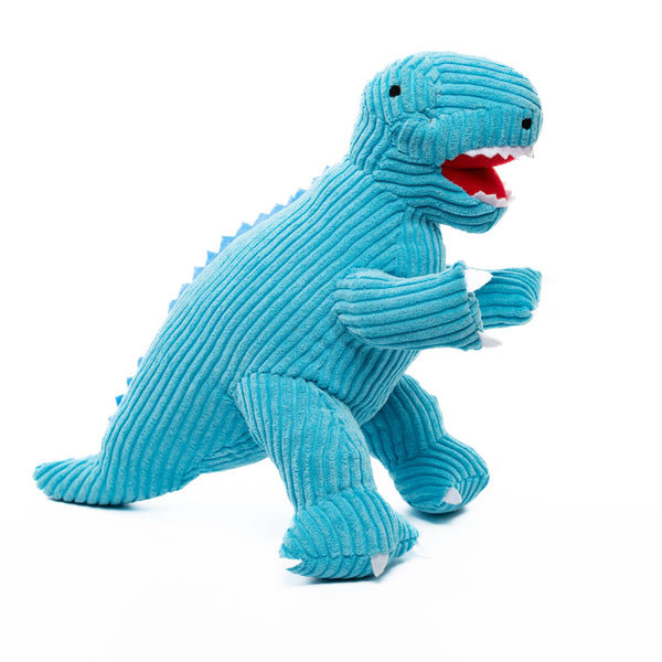Best Years - T-Rex Dinosaur Soft Toy - Blue Corduroy