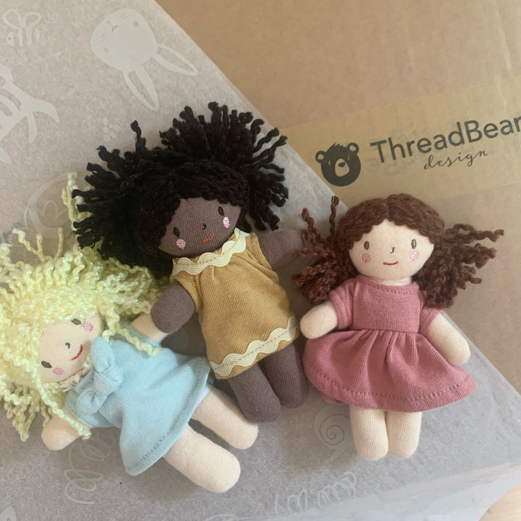 ThreadBear Design Mini Dolls Gift Set of 3 + Gift Box