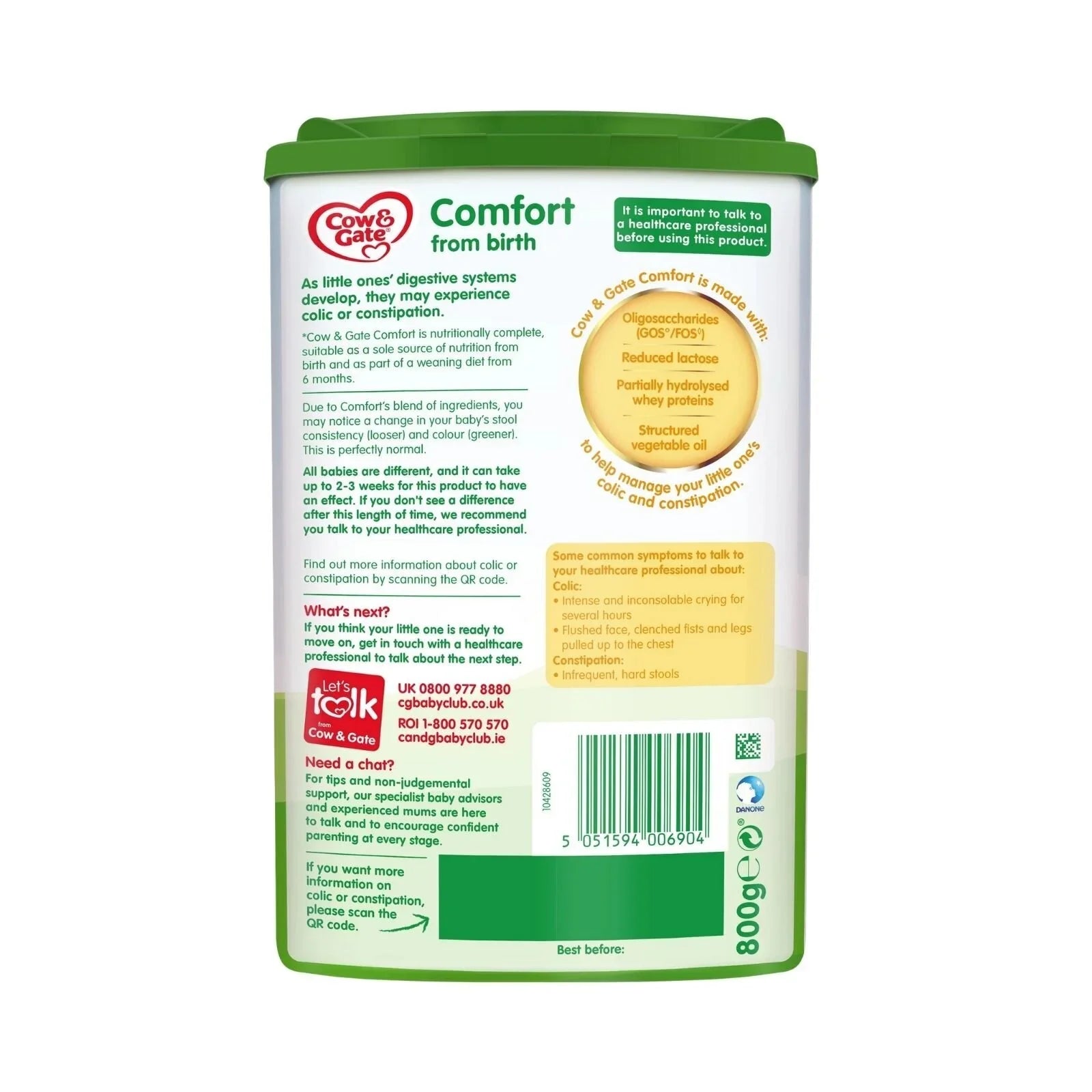 Cow and Gate Comfort Milk Formula - 0-12 months