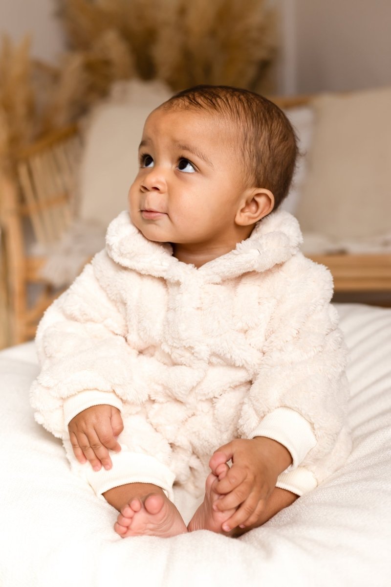 Cozy Crew Club Fur Bear Lining Fluffy Coat Romper