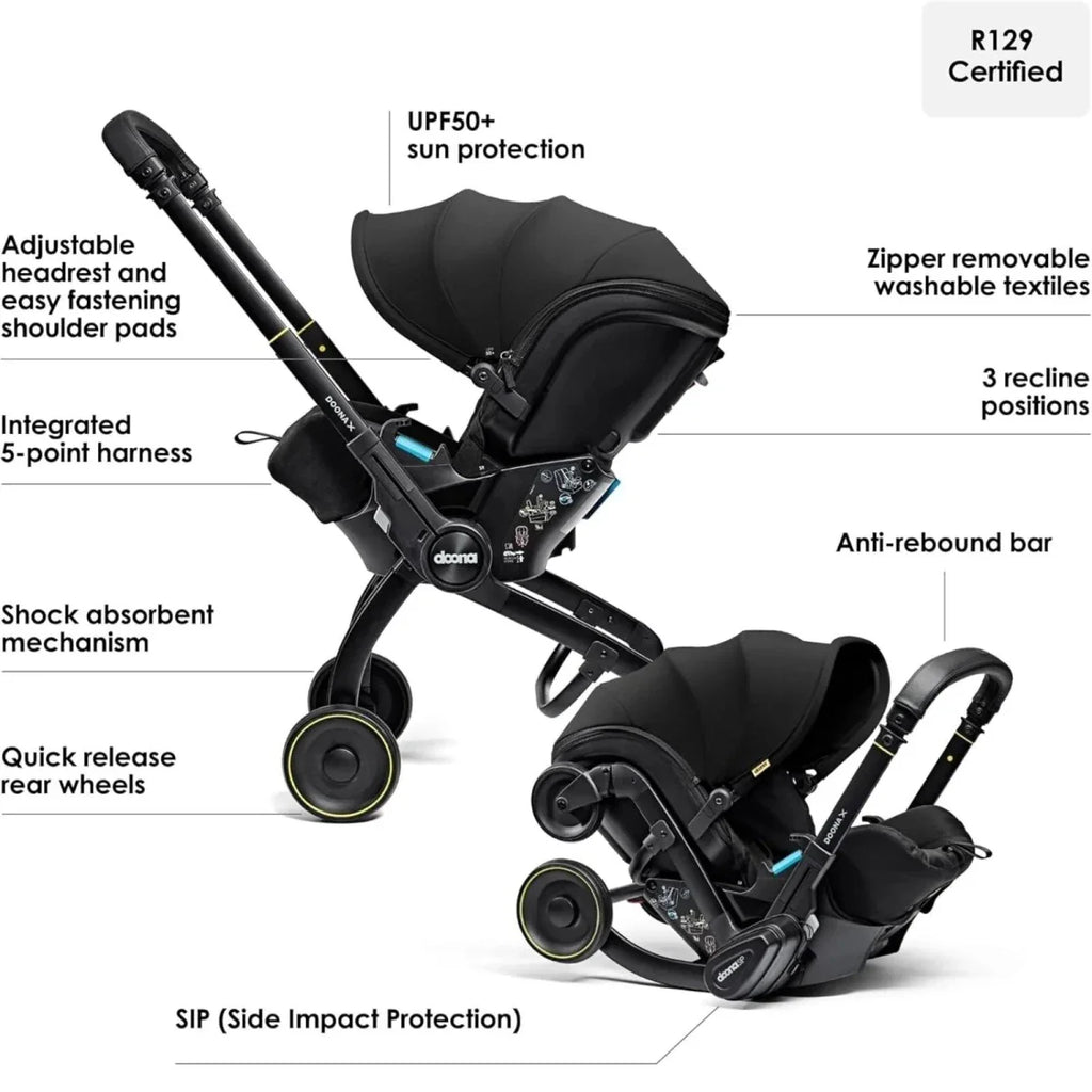 Doona X Infant Group 0+ Car Seat & Stroller - Nitro Black