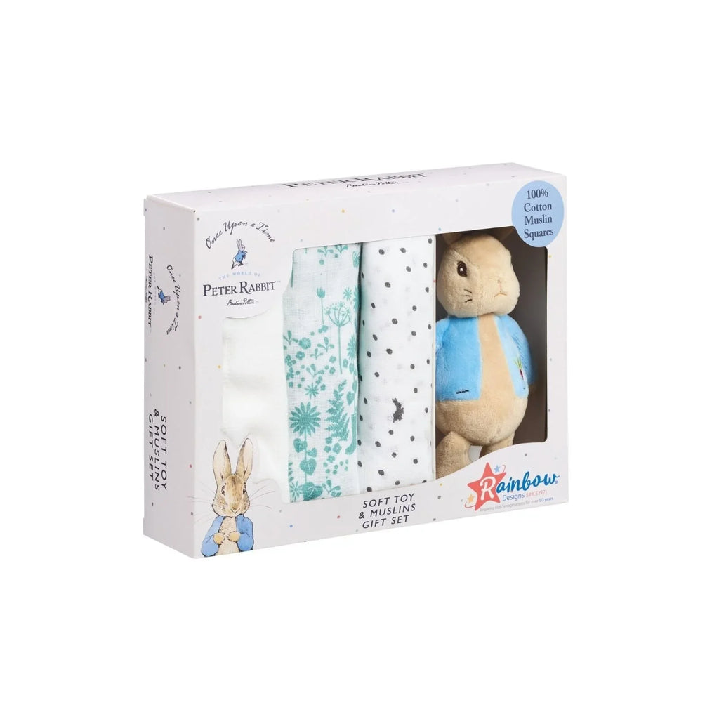 Peter Rabbit Muslin & Soft Toy Baby Gift Set