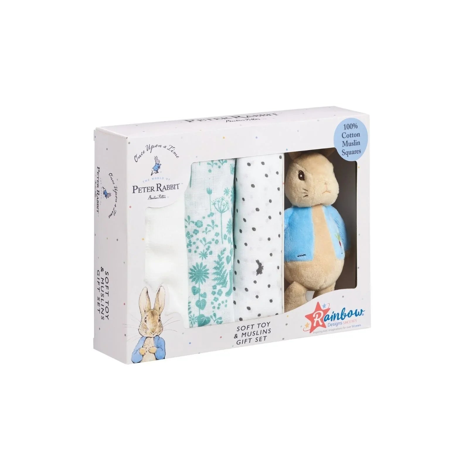 Peter Rabbit Muslin & Soft Toy Baby Gift Set