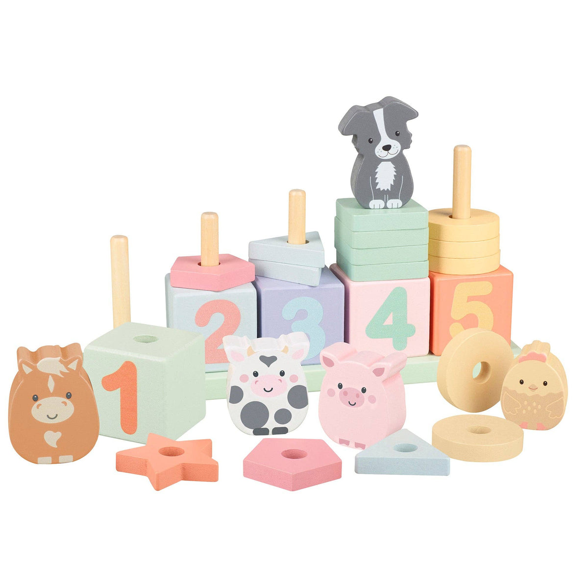 Orange Tree Toys - Farmyard Wooden Animal Counting Game