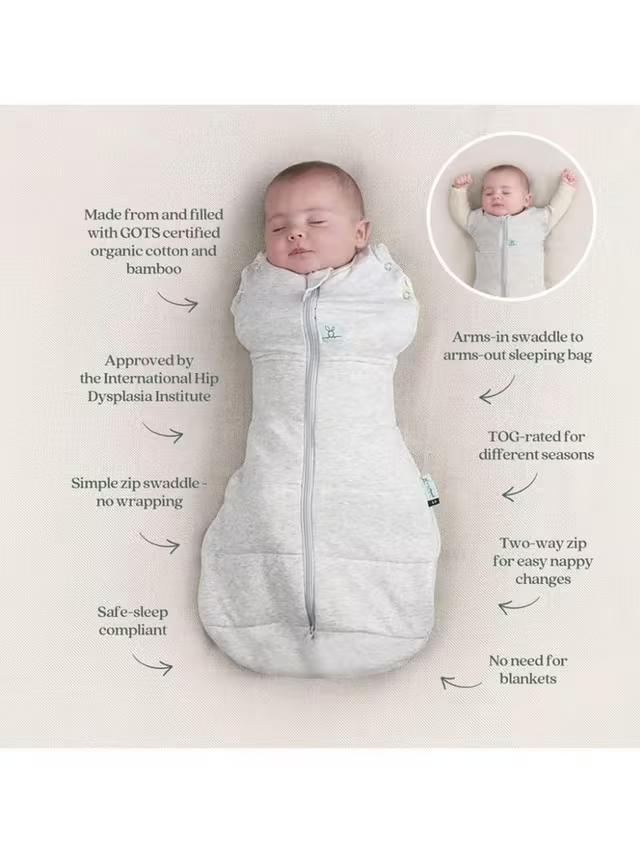 ergoPouch - Organic All Year Cocoon Swaddle Sleeping Bag - Dragonflies - 1.0 TOG