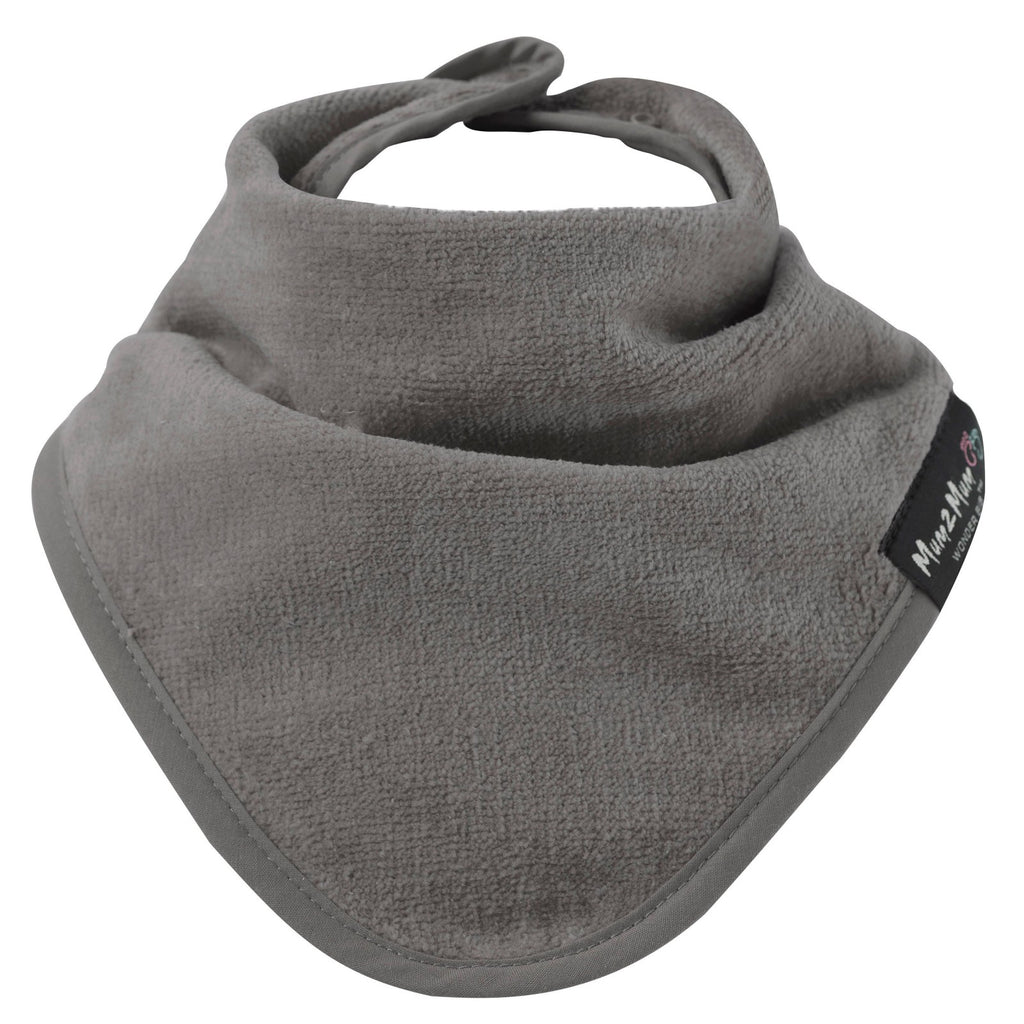 Mum 2 Mum Bandana Style Wonder Bib - Mushroom Grey/Brown