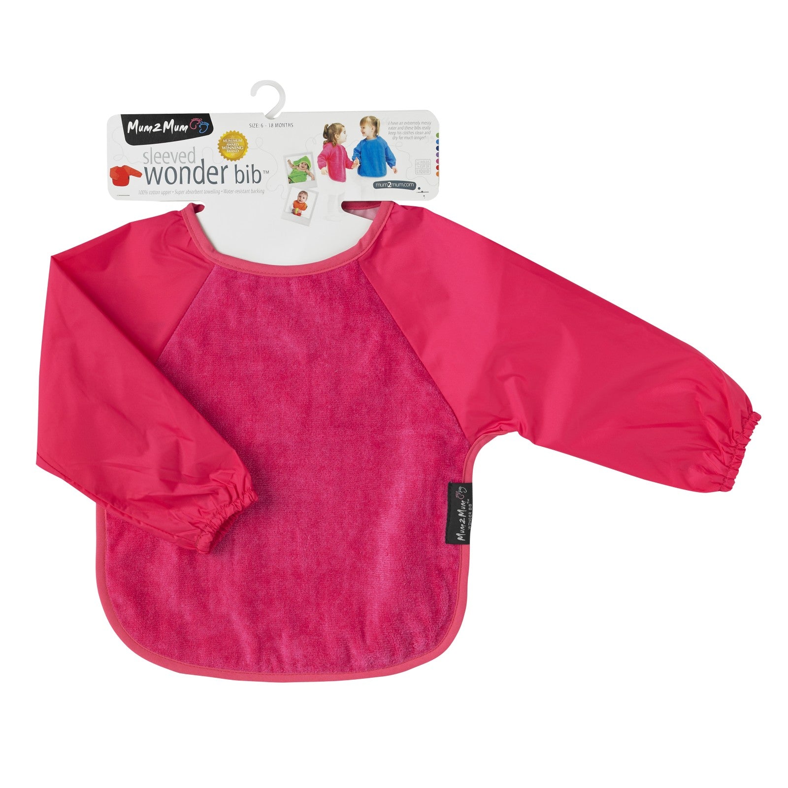 Mum 2 Mum Sleeved Wonder Bib - Cerise Pink