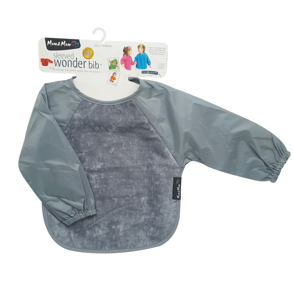 Mum 2 Mum Sleeved Wonder Bib - Grey