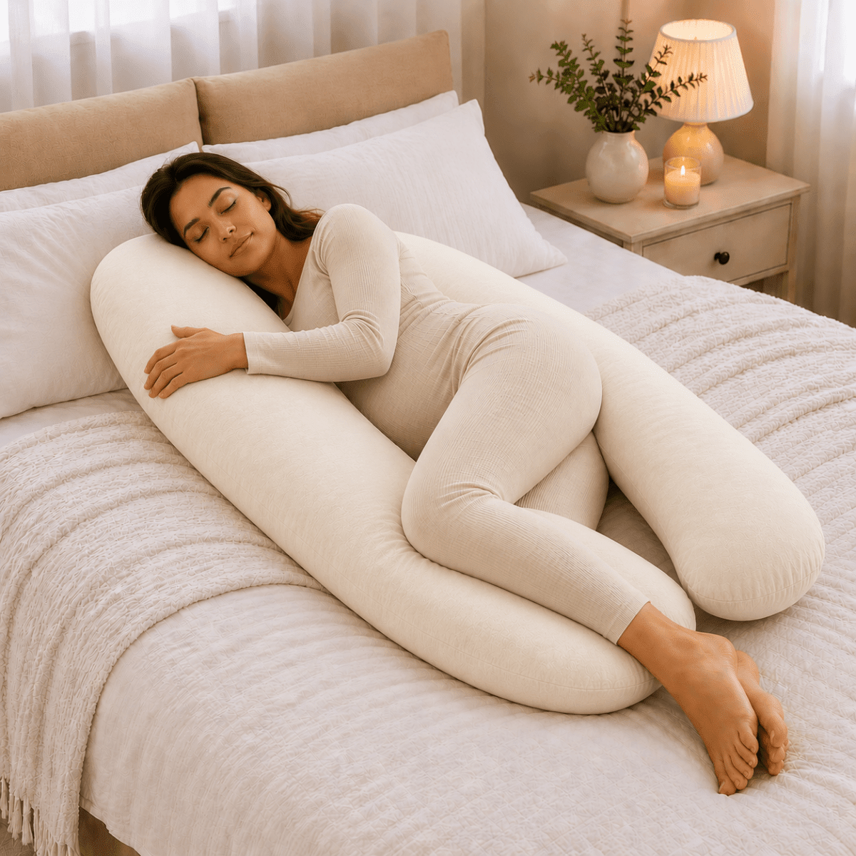 12 Ft Maternity Pillow And Case - Cream - Baby&More