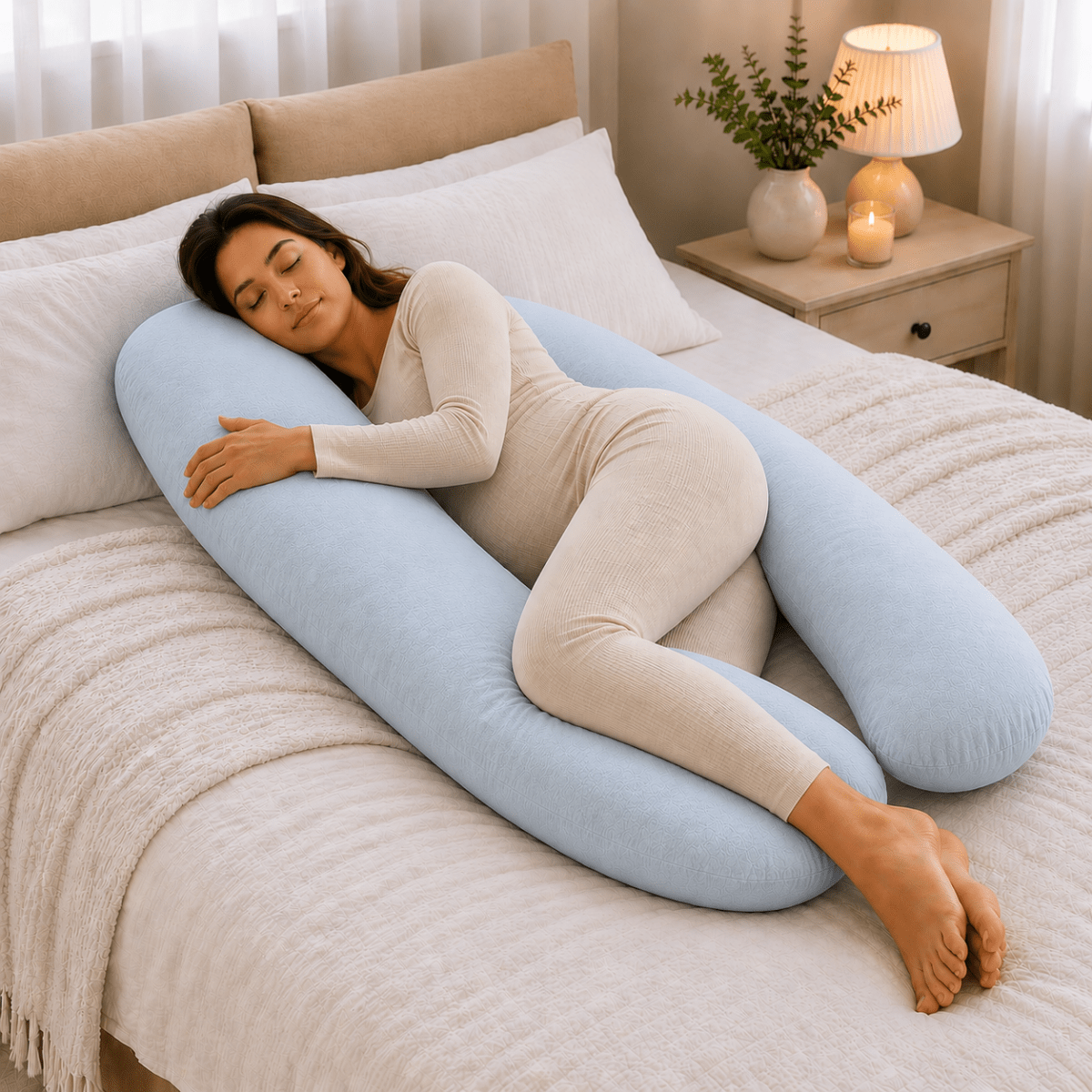 12 Ft Maternity Pillow And Case - Light Blue - Baby&More