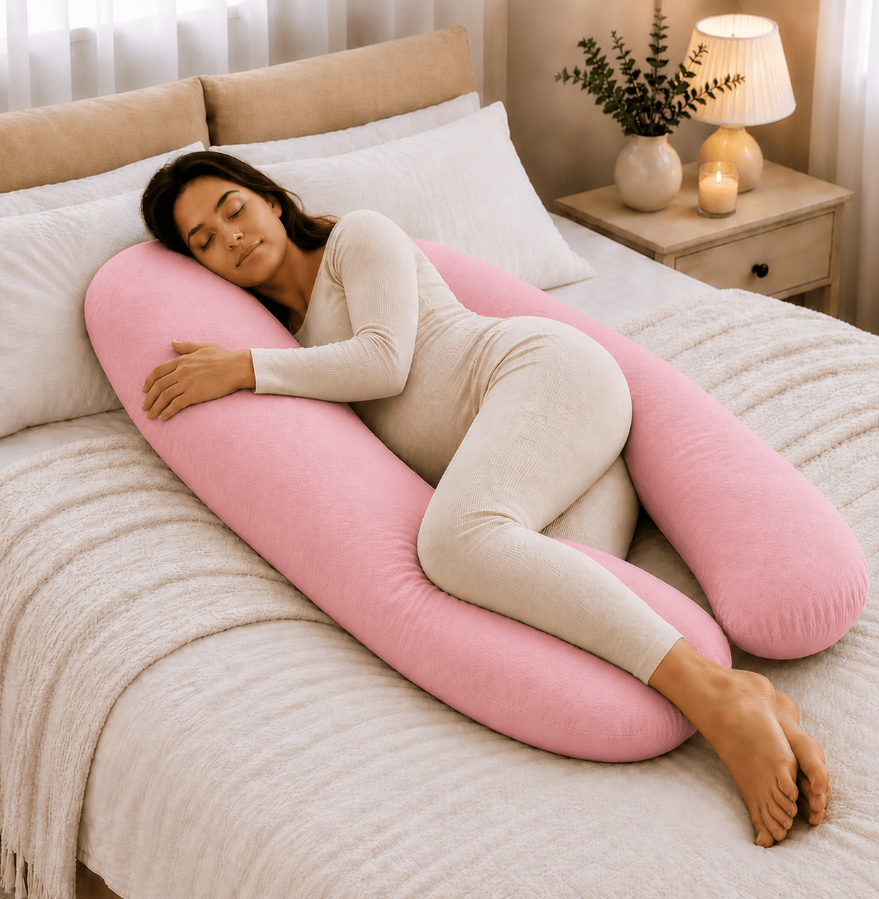 12 Ft Maternity Pillow And Case - Light Pink - Baby&More