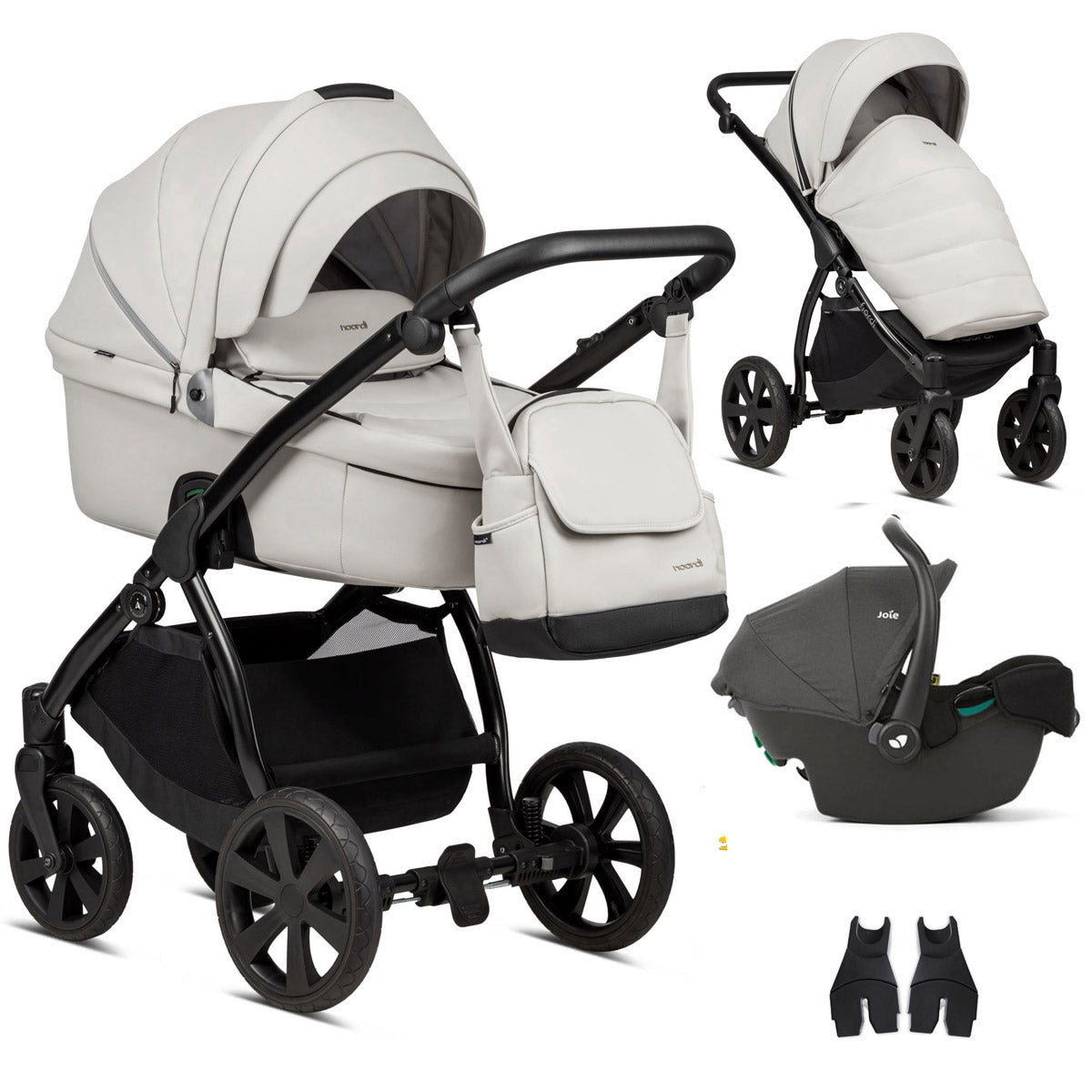 Noordi Fjordi V1 Leather 3in1 with Joie i-Snug 2 Car Seat - Cloud