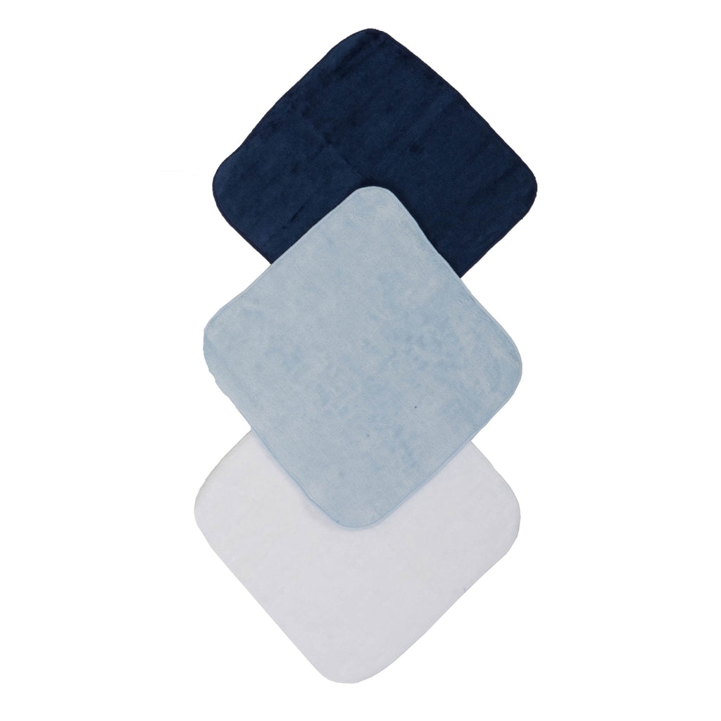 Cotton Facewashers / Reusable Wipes - 6 Pack - BLUES