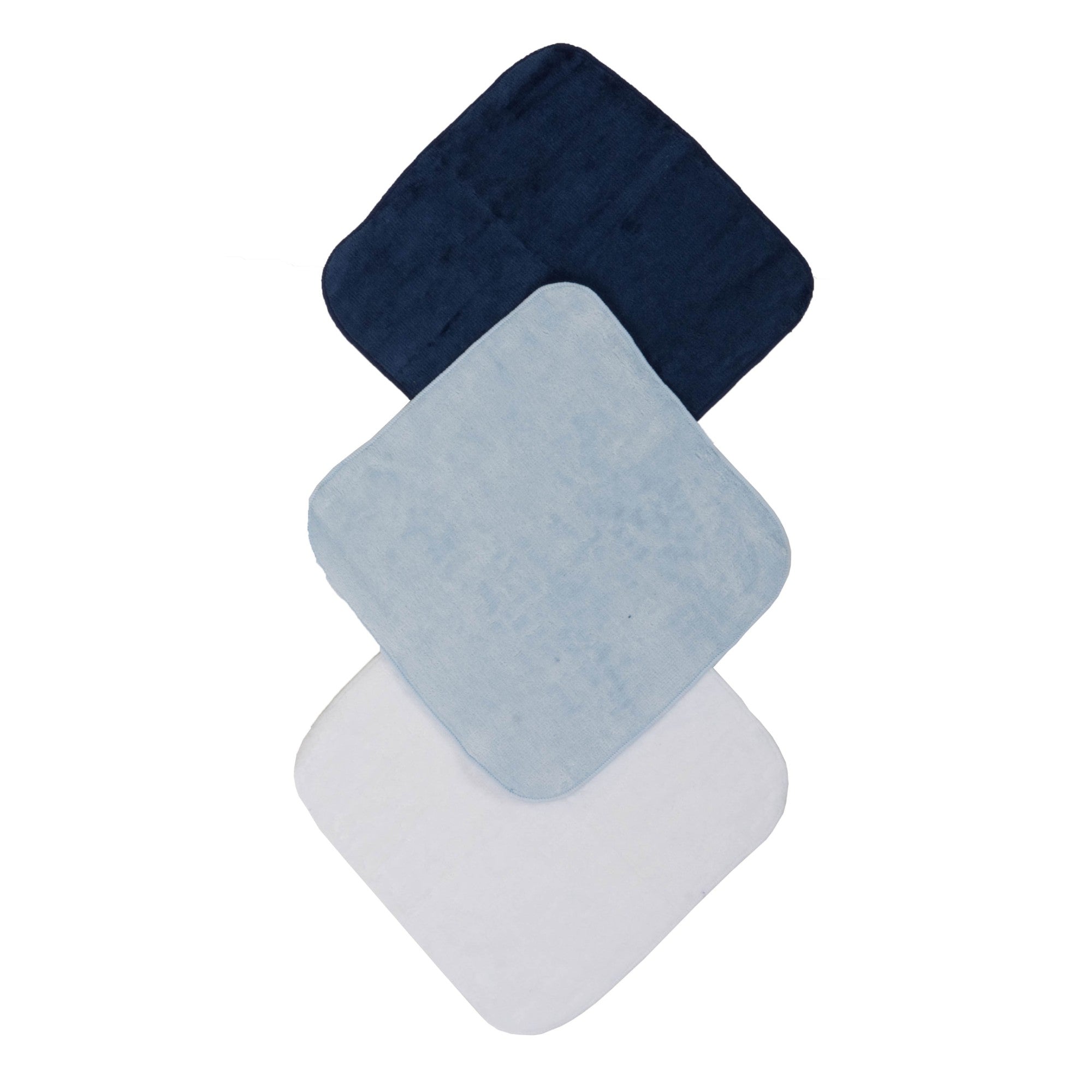 Cotton Facewashers / Reusable Wipes - 6 Pack - BLUES
