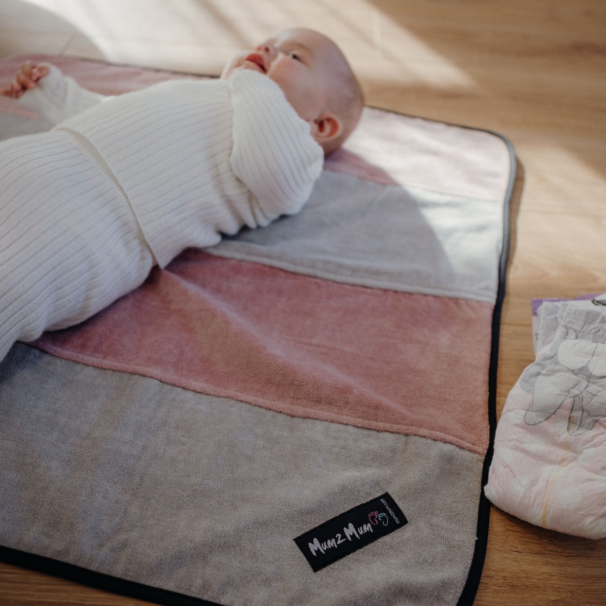 Mum 2 Mum Changing Mat / Playmat - Dusty Pink & Stone
