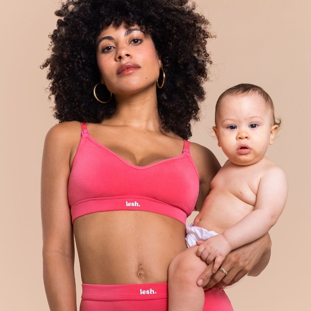 LESH - Anywhere Leakproof Nursing Bra - Black / Pink / Beige
