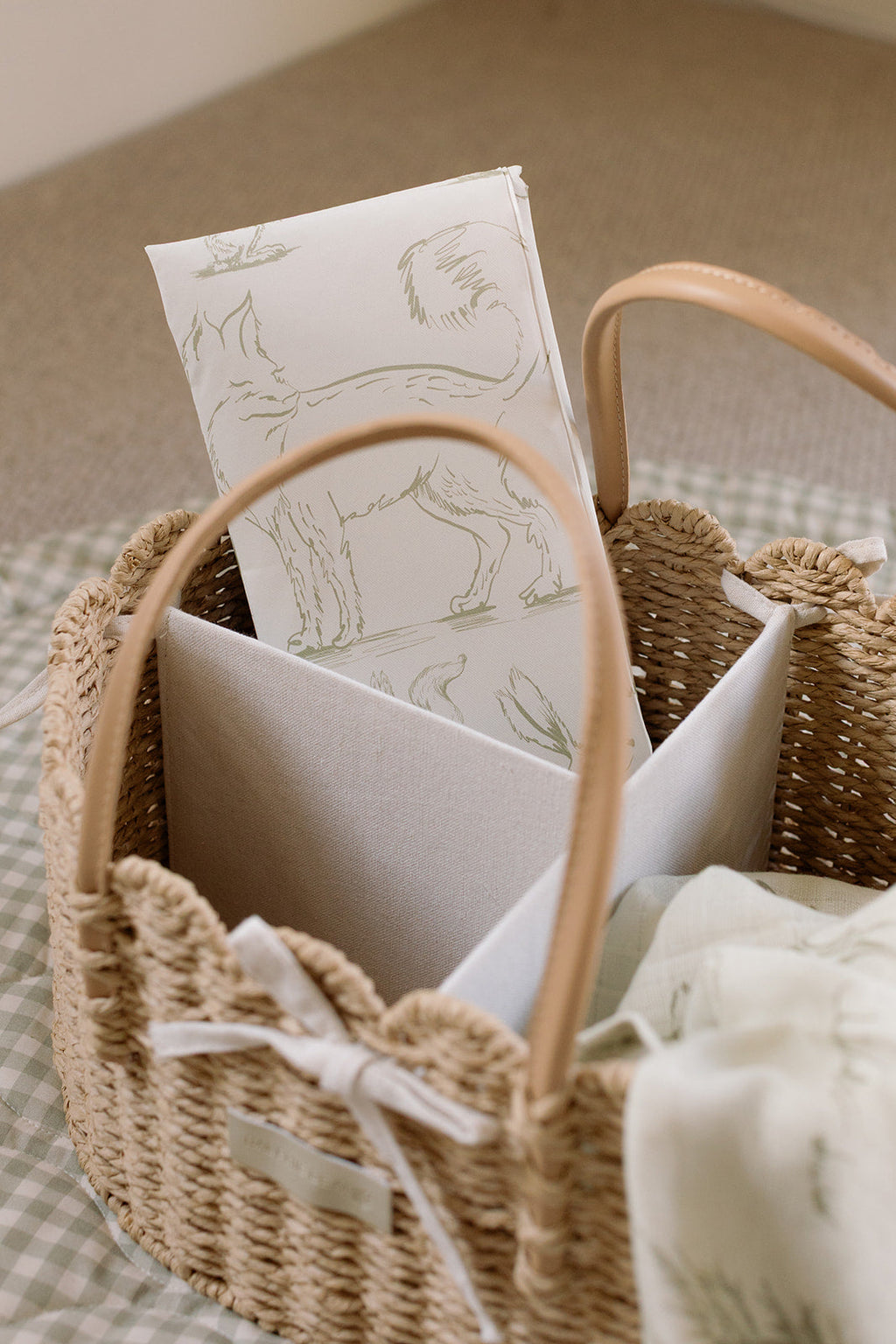 Ralphie Bear Scallop Edge Nappy Caddy / Basket