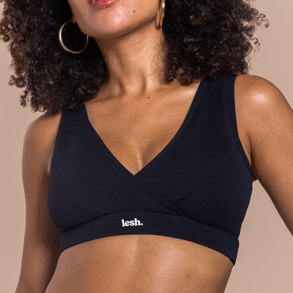 LESH - Clipless Comfort Leakproof Nursing Bra - Black / Pink / Beige