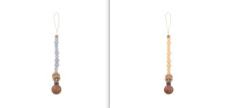 Beech & Silicone Dummy / Pacifier Clip