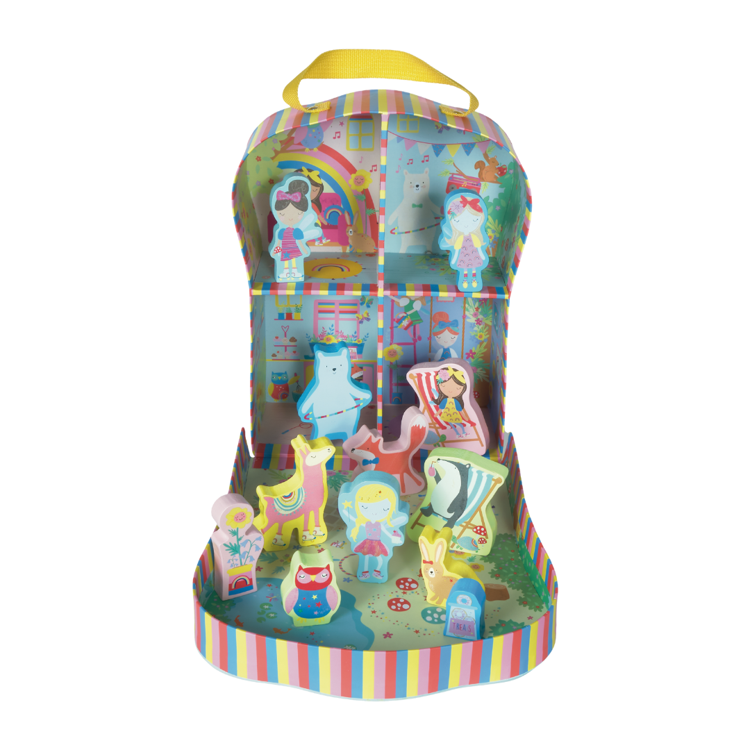 Playbox With Wooden Pieces - Rainbow Fairy