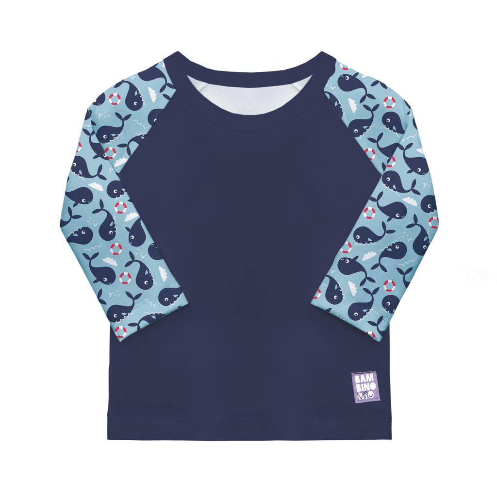 Bambino Mio UPF 40+ Soft and Gentle Protective Swim Rash Vest - Blue Whale