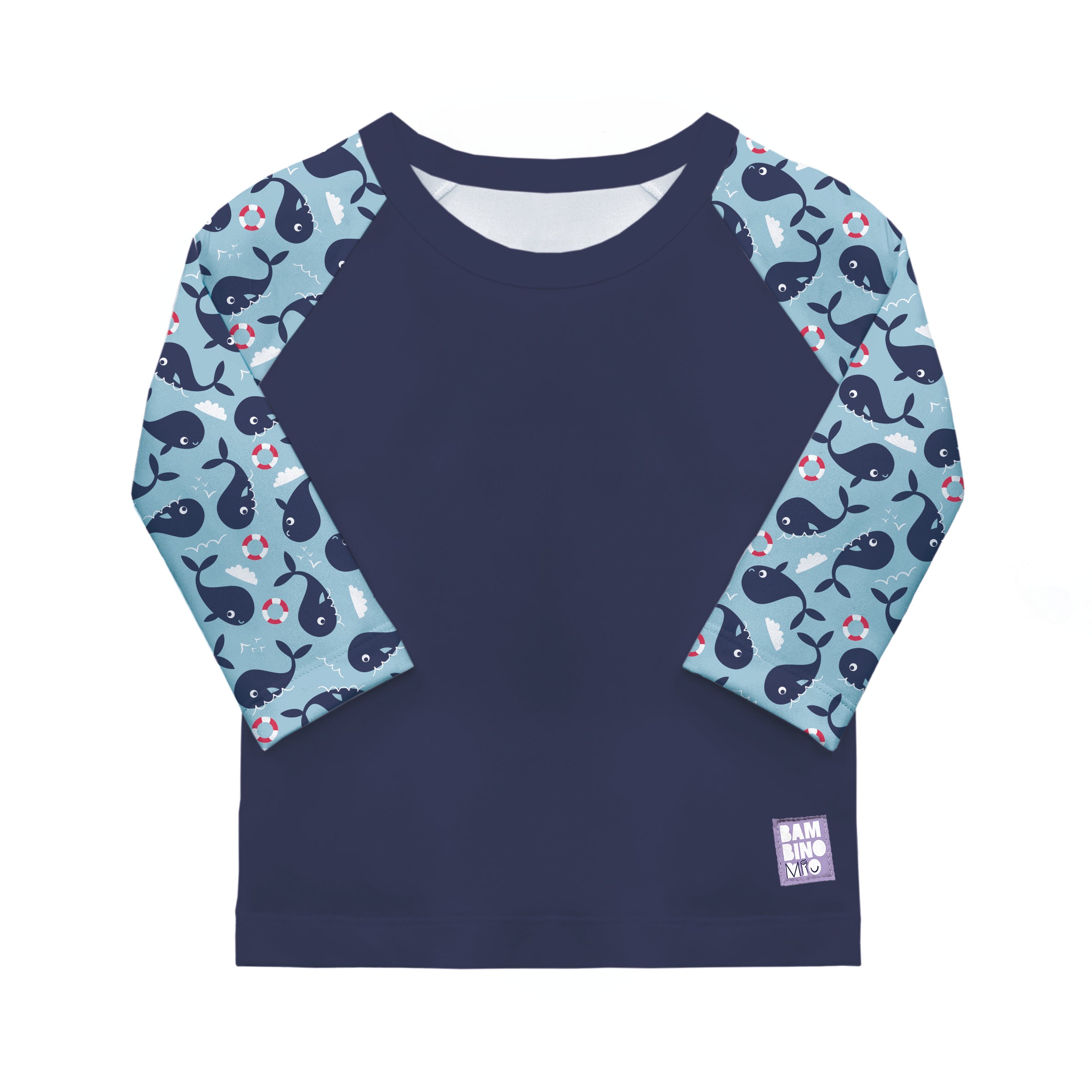 Bambino Mio UPF 40+ Soft and Gentle Protective Swim Rash Vest - Blue Whale