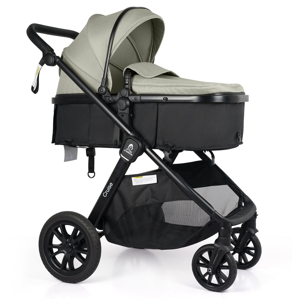 For Your Little One Cruise 3 In 1 Travel System With Car Seat And ISOFIX Base - Pebble Sage