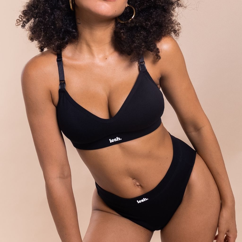 LESH - Anywhere Leakproof Nursing Bra - Black / Pink / Beige