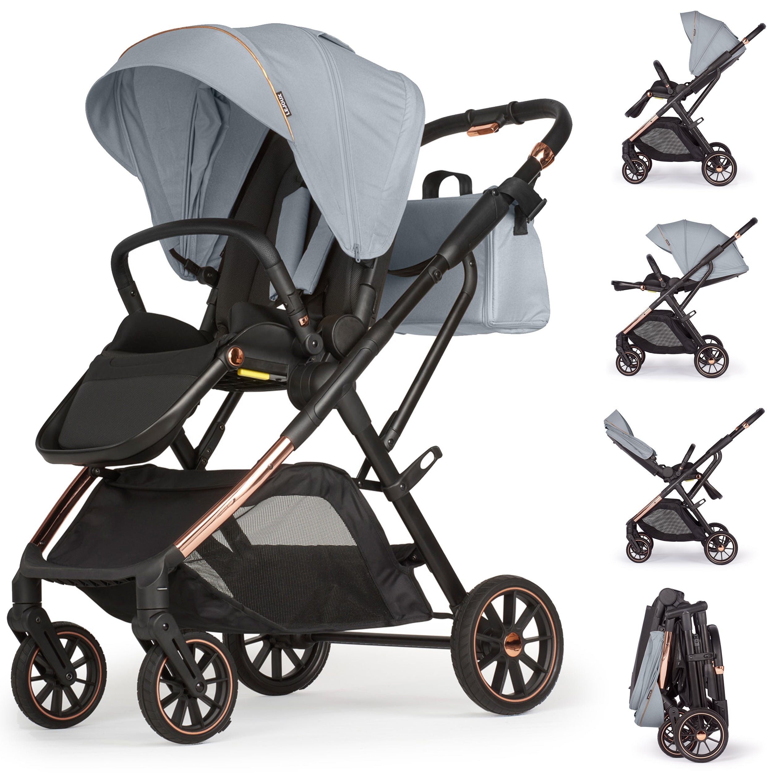 Lejoux+ Baby Pram Stroller Pushchair - 0 Months +