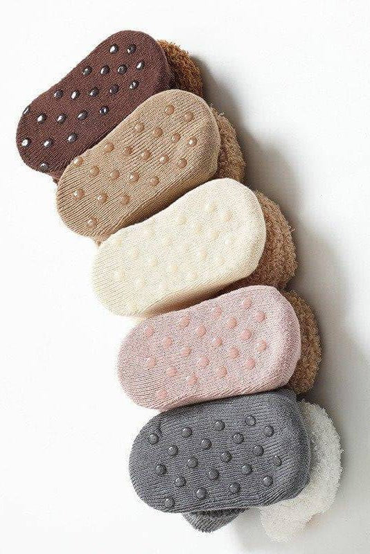 Cozy Crew Club - Boucle Teddy Slipper Socks For Little Feet