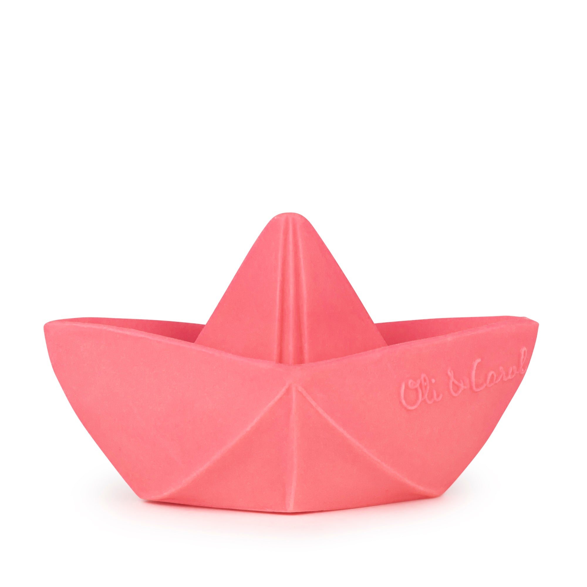 Oli & Carol Origami Boat Teether / Bath Toy - Pink