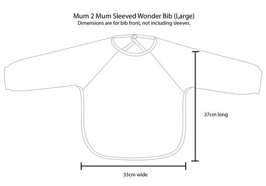 2 PACK - Mum 2 Mum Long Sleeved Wonder Bibs LARGE Sleeved Bib - MUTED TONES - Baby&More