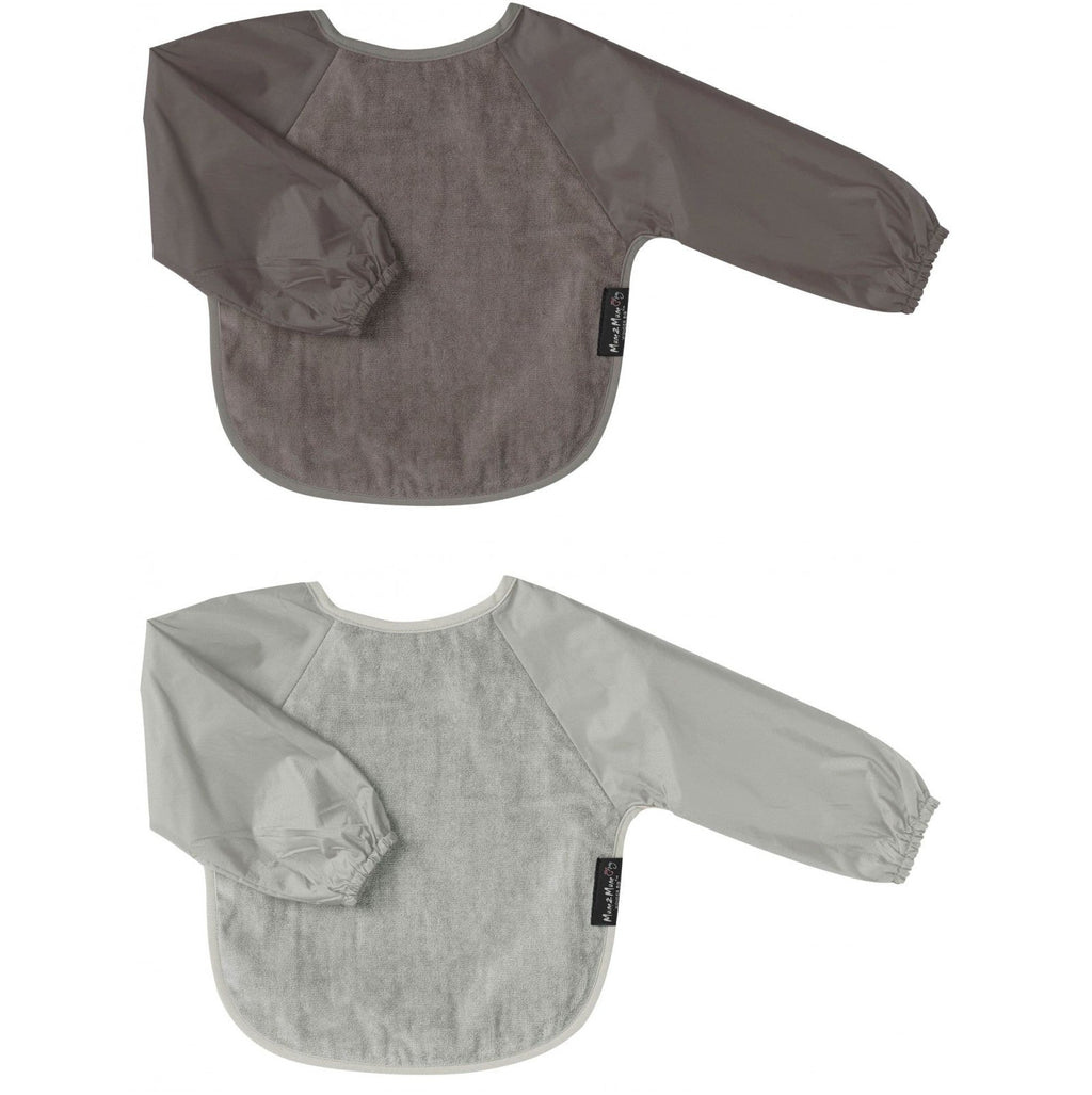 2 PACK - Mum 2 Mum Long Sleeved Wonder Bibs SMALL - MUTED TONES - Baby&More