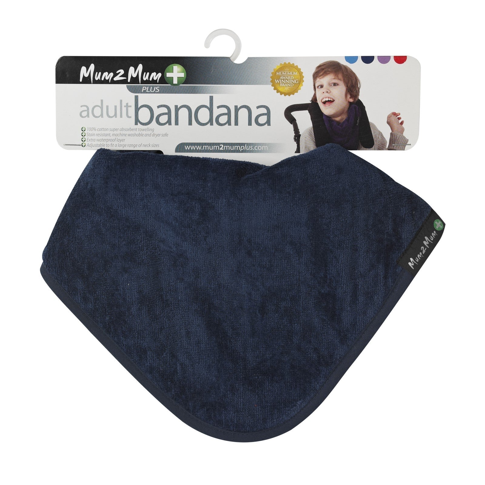 2 PACK - Mum 2 Mum PLUS Adult Disability Dignity Bibs - Navy / Grey - Baby&More