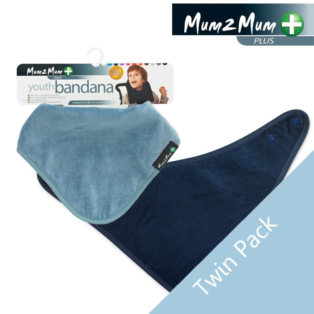 2 PACK - Mum 2 Mum PLUS Youth Bandana - Navy / Denim - Baby&More