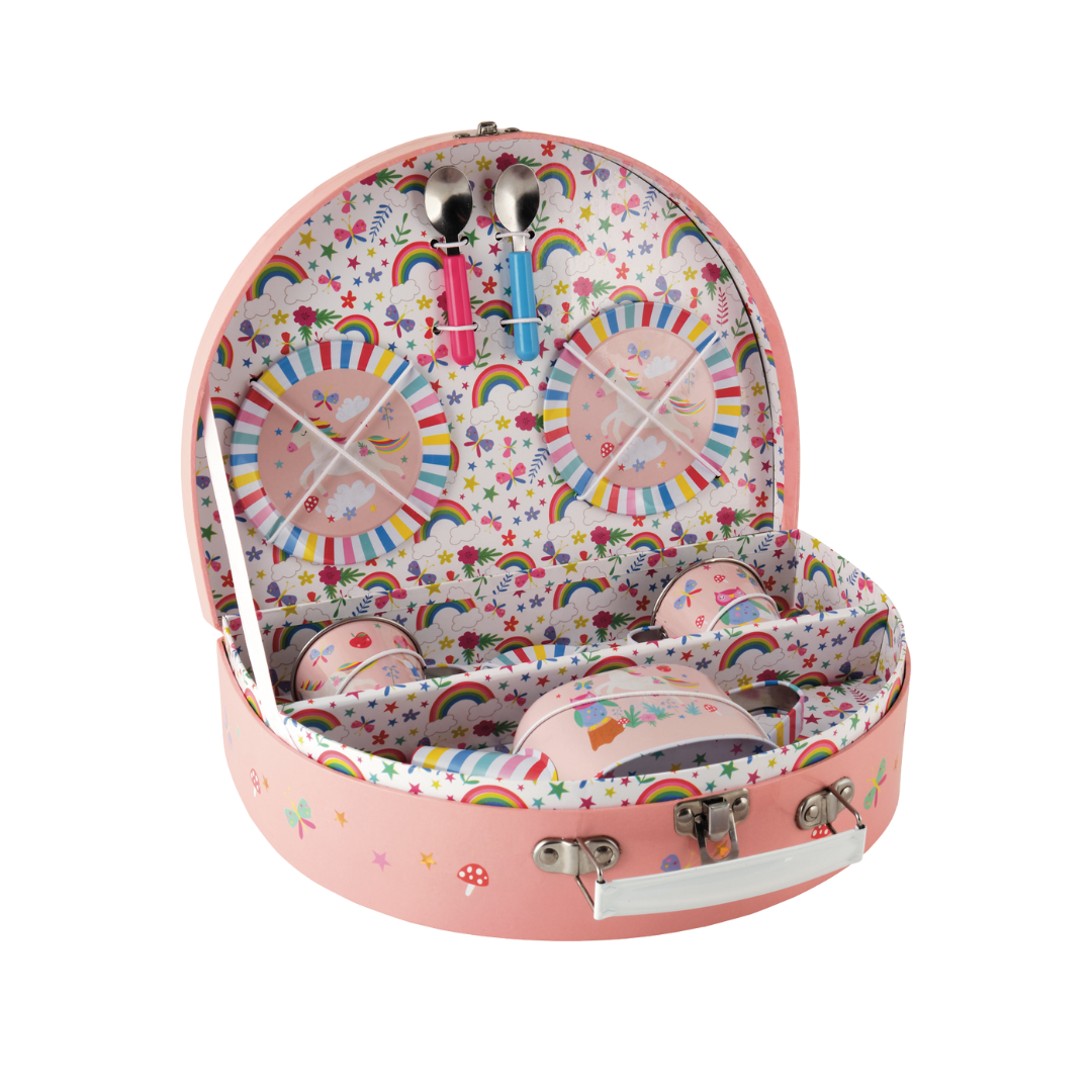 Tin Tea Set 10 Piece - Rainbow Fairy