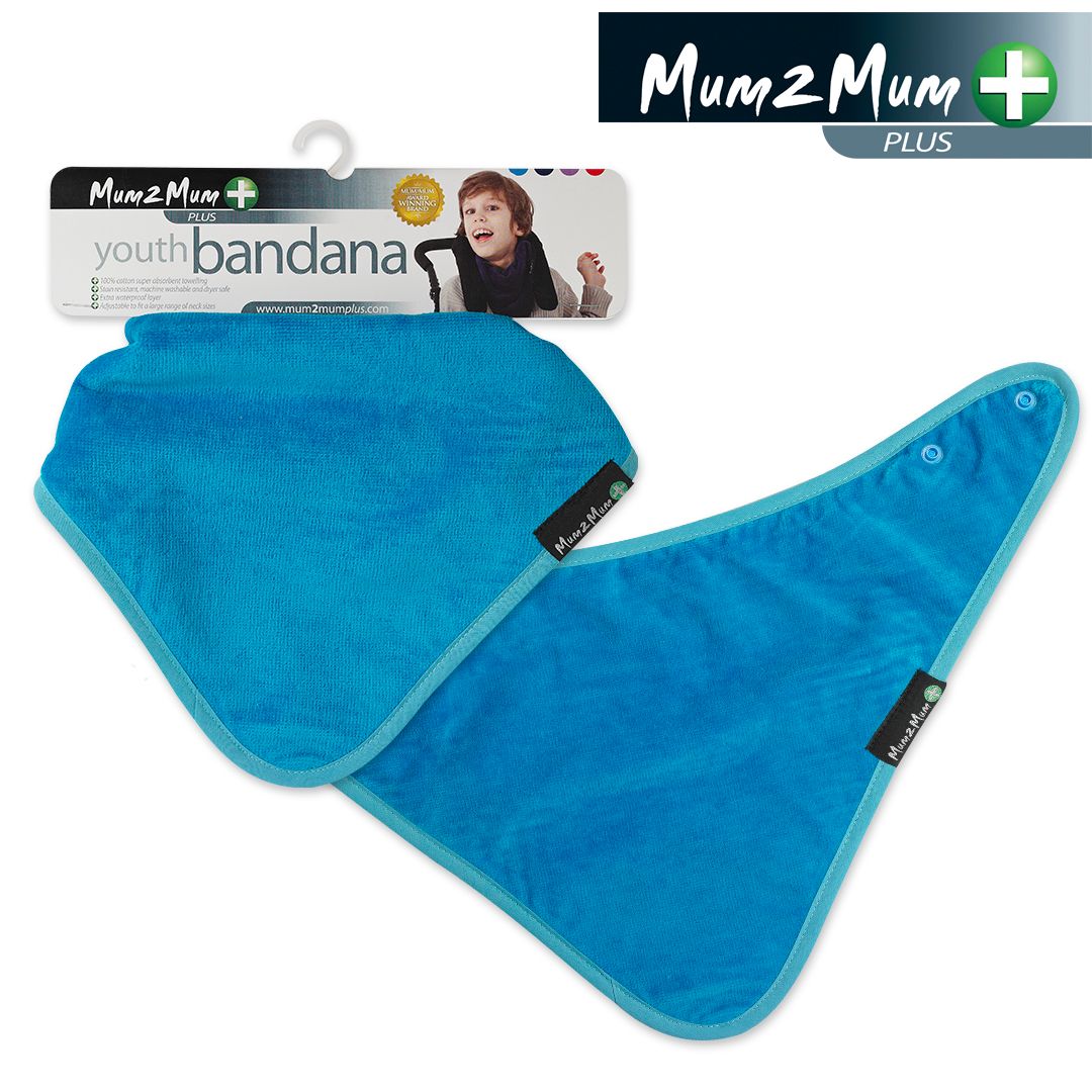 Mum 2 Mum PLUS Youth Disability Bib - Ages 5-15 years - Teal Blue