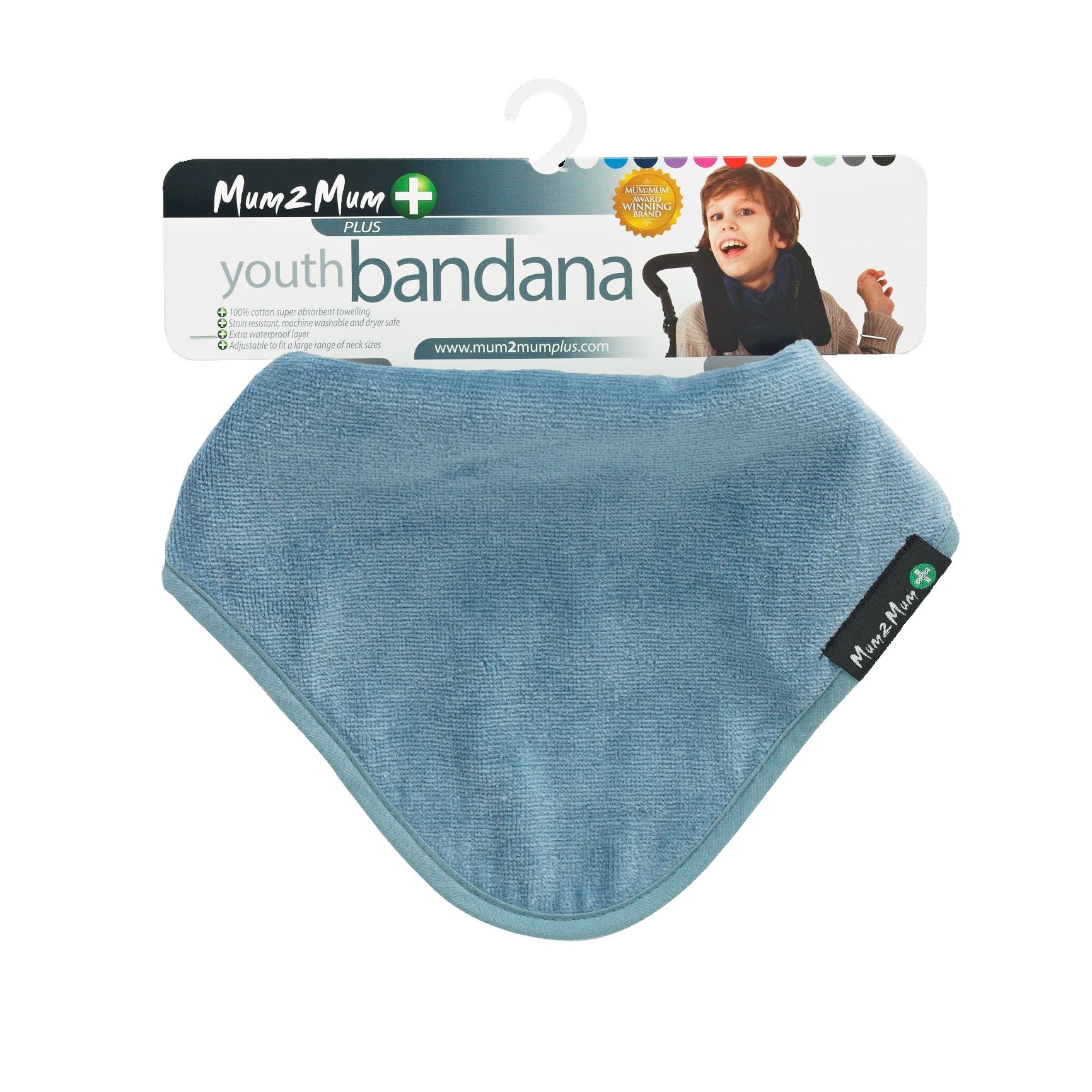 Mum 2 Mum PLUS Youth Disability Bib - Ages 5-15 years - Denim Blue