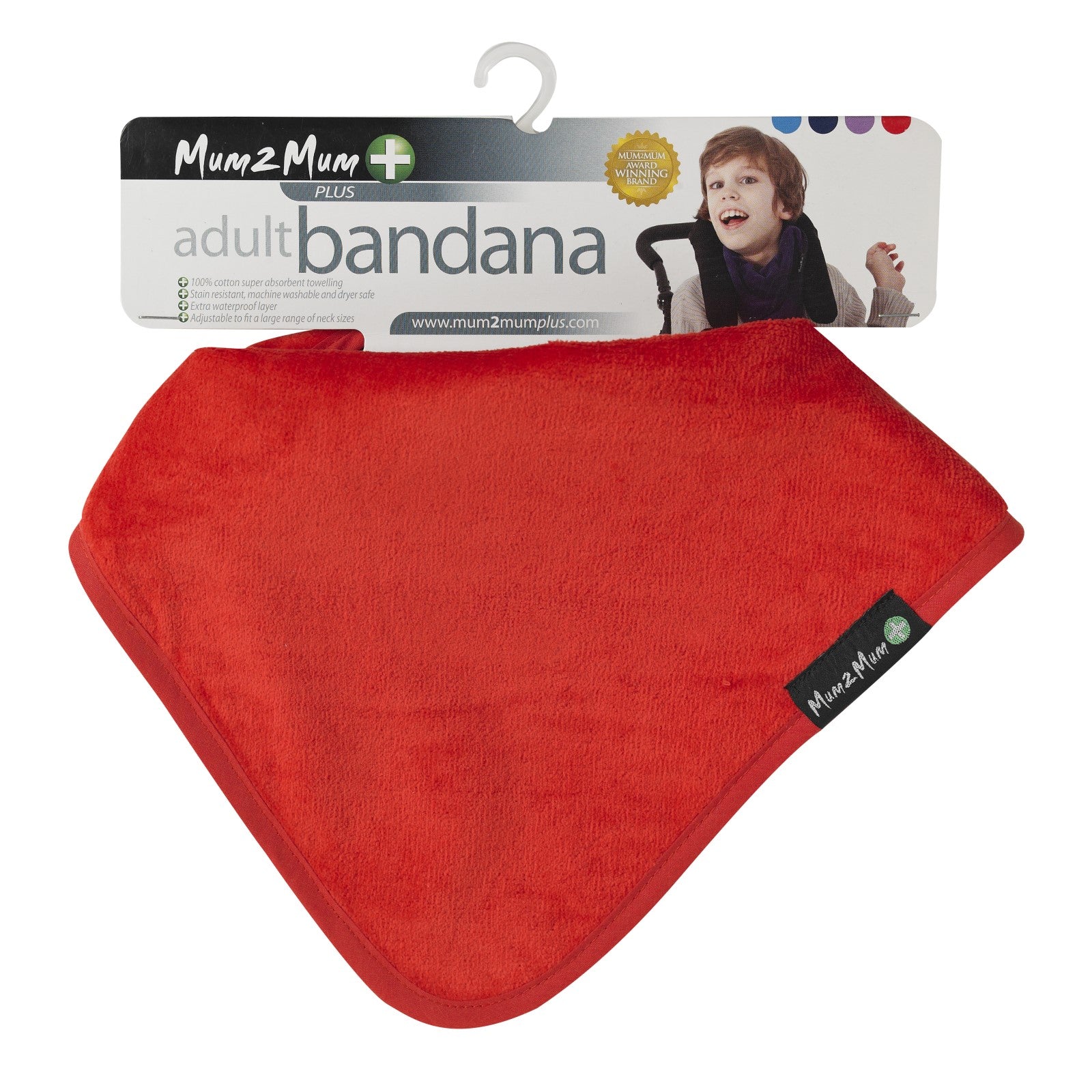 Mum 2 Mum PLUS Adult Disability Bib - Red
