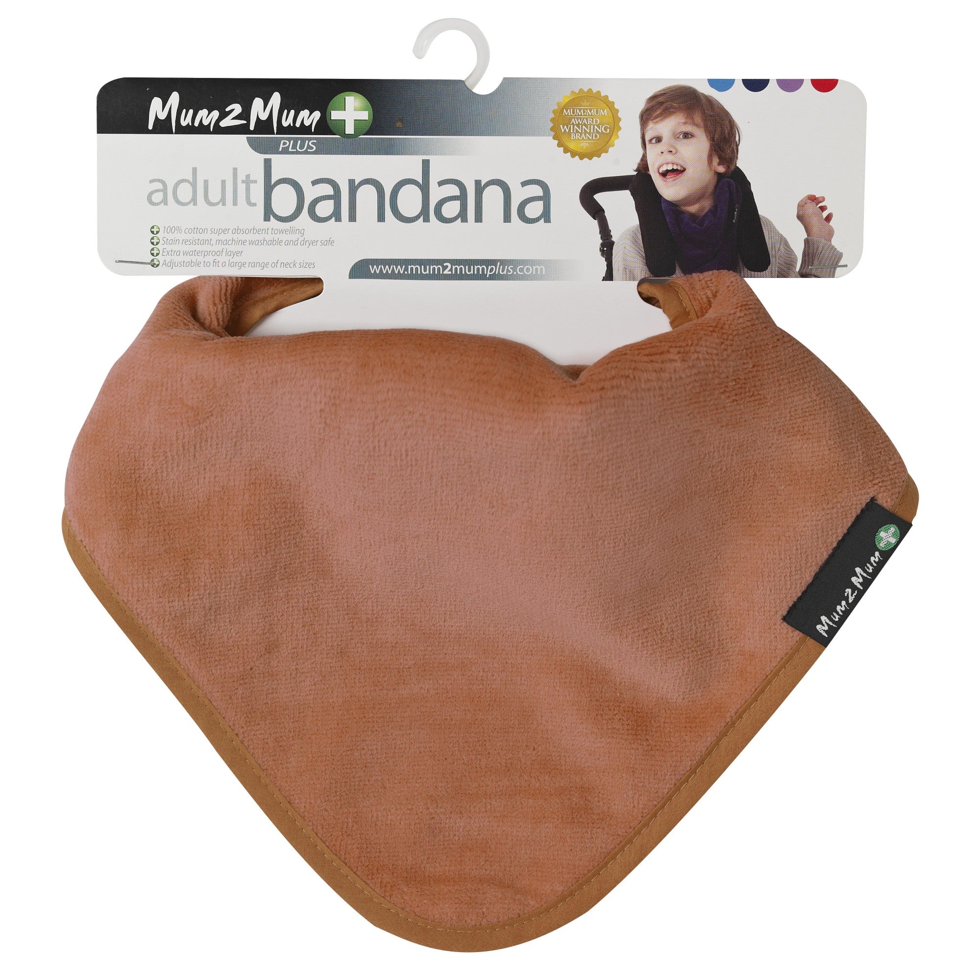 Mum 2 Mum PLUS Adult Disability Bib - Rust