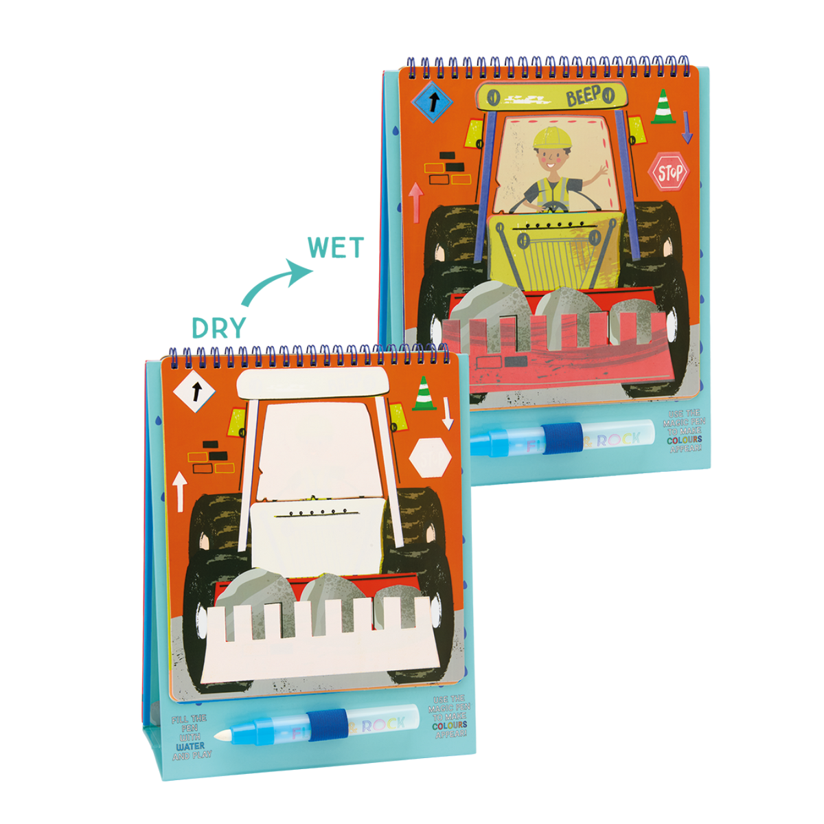 Magic Colour Changing Watercard Easel and Pen - Construction