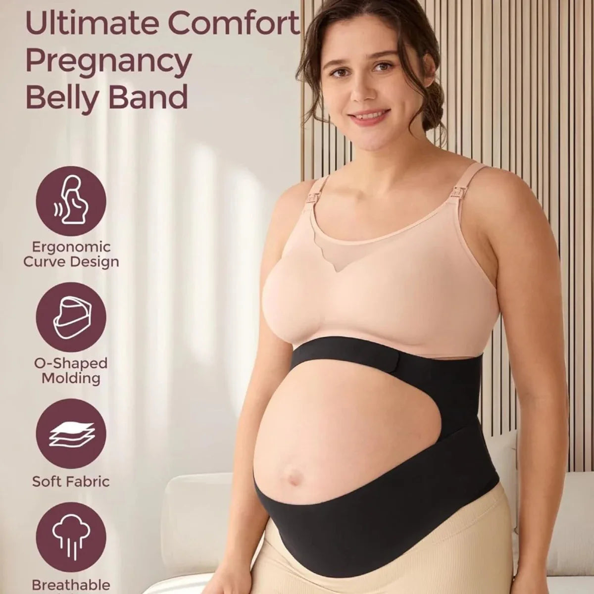 Momcozy Ergonest Maternity Belly Band - L - Black